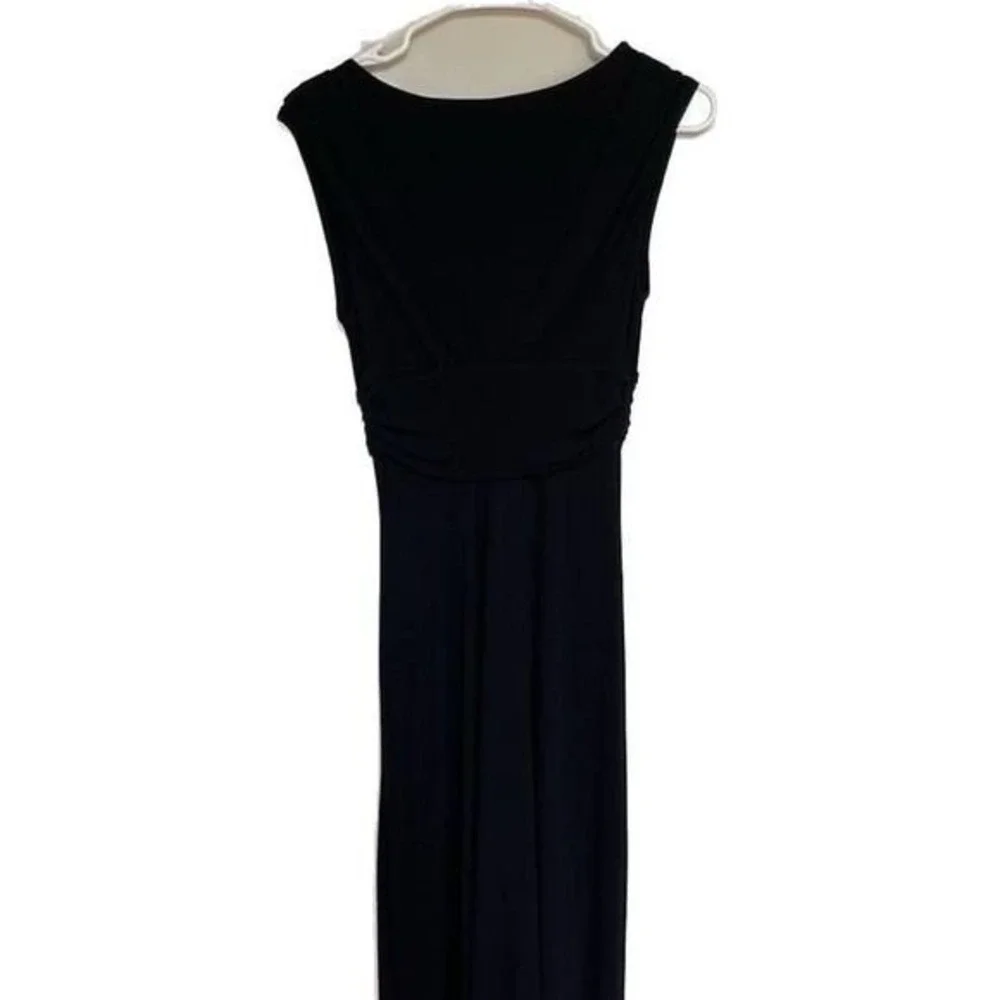 Diane von Furstenberg Black Sleeveless V Neck Dress Glam‎ Minimalist 2